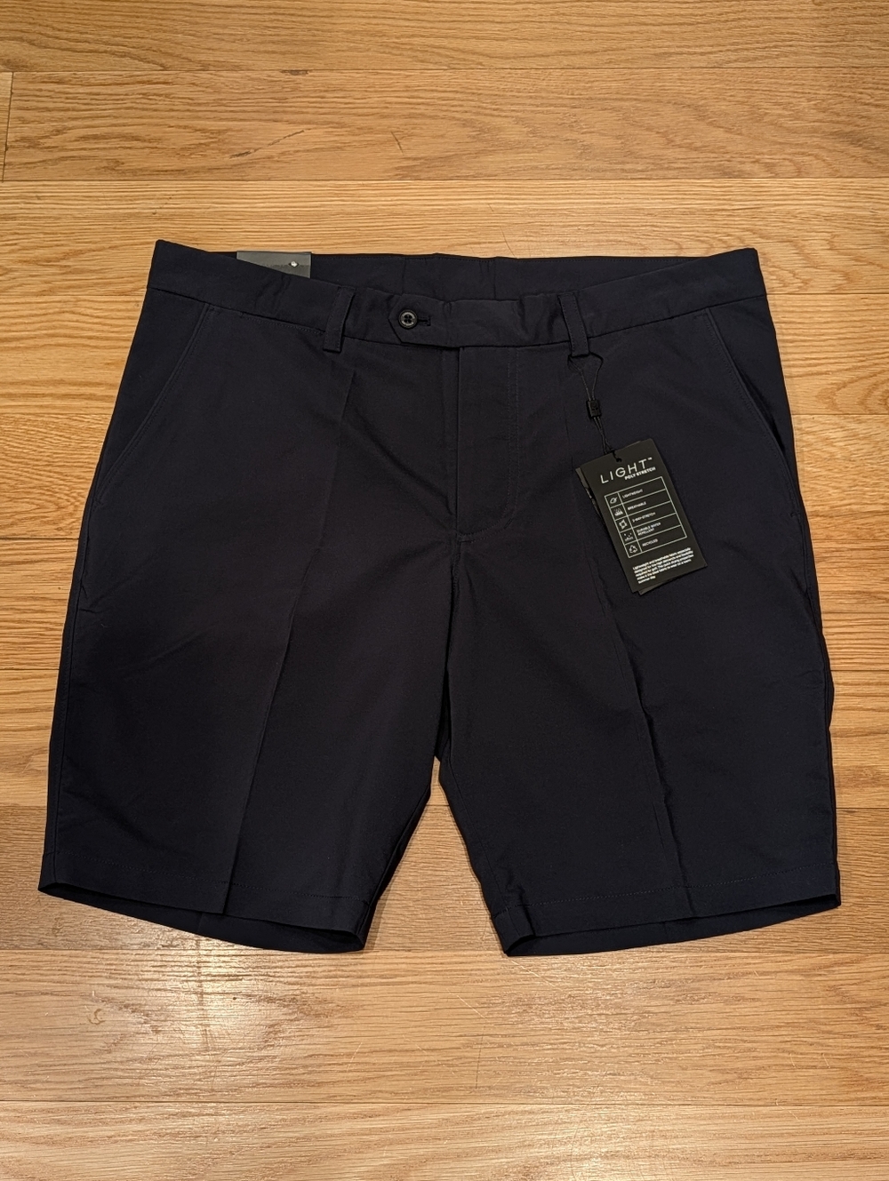 J. Lindeberg Mitch Golf Shorts Navy 36 9” Inseam Light Poly Stretch NWT